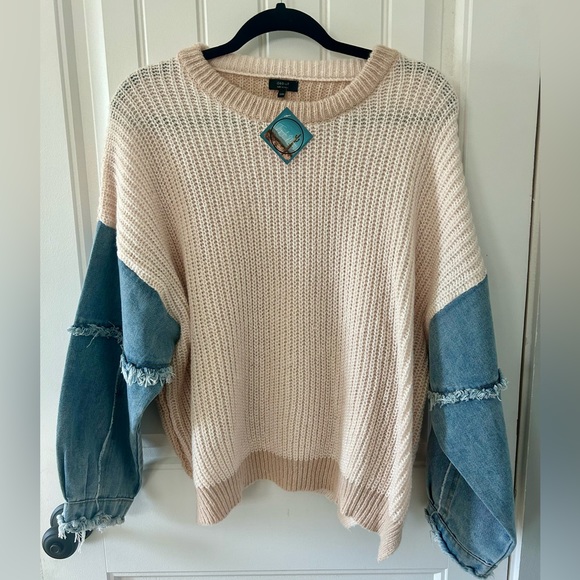 “The Tall Tee Sweater” - Denim Sweater - Picture 2 of 3